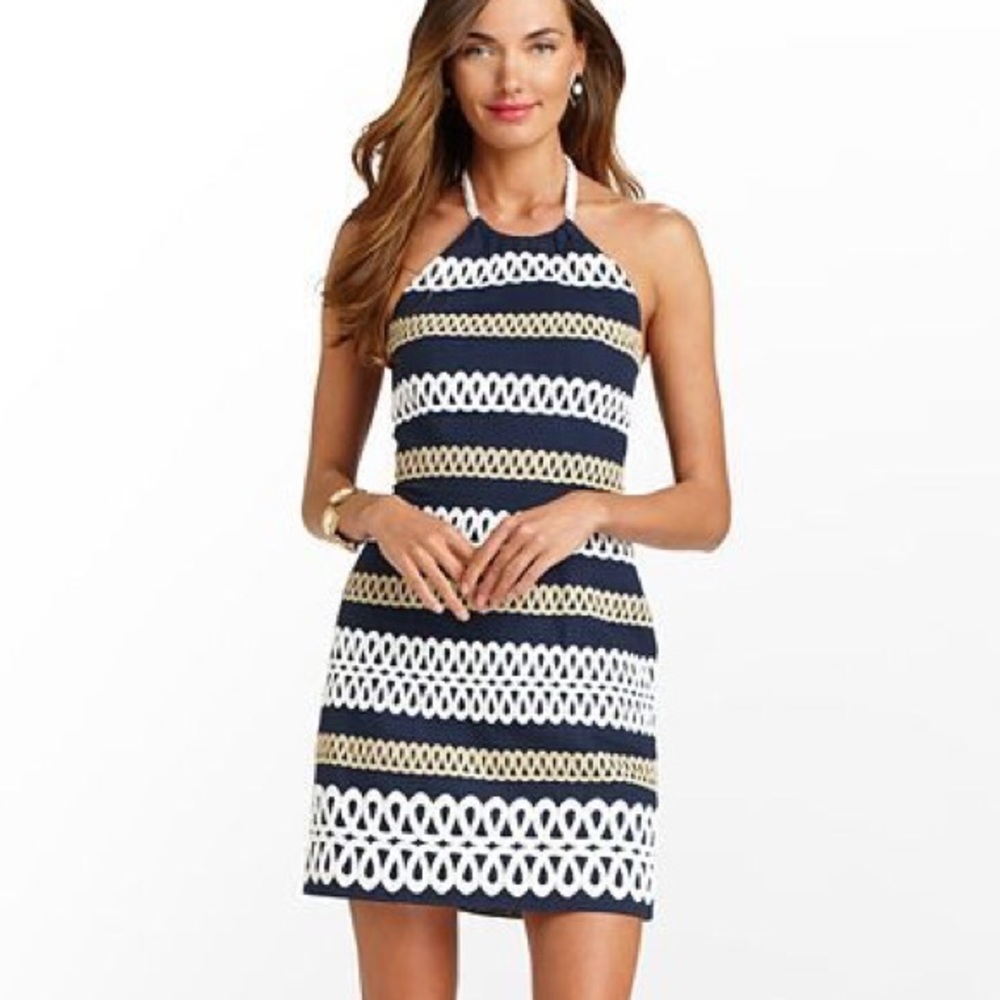 Lilly Pulitzer Cambrey Dress Rope Tie in navy
